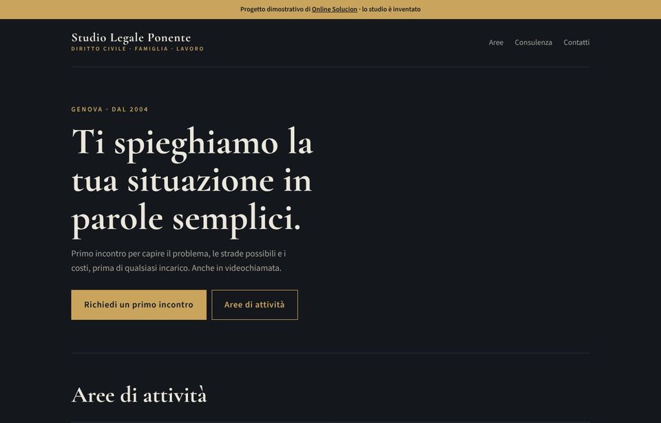 Anteprima del sito demo Studio Legale Ponente